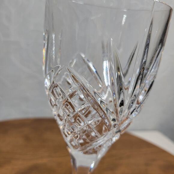 Vintage Shannon Crystal Irish Wine Glasses Goblets Set of 6 Diamond Starburst - Picture 12 of 16